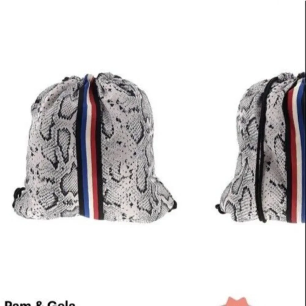 NWT PAM & GELA Drawstring Backpack Snake Pattern - Picture 5 of 9
